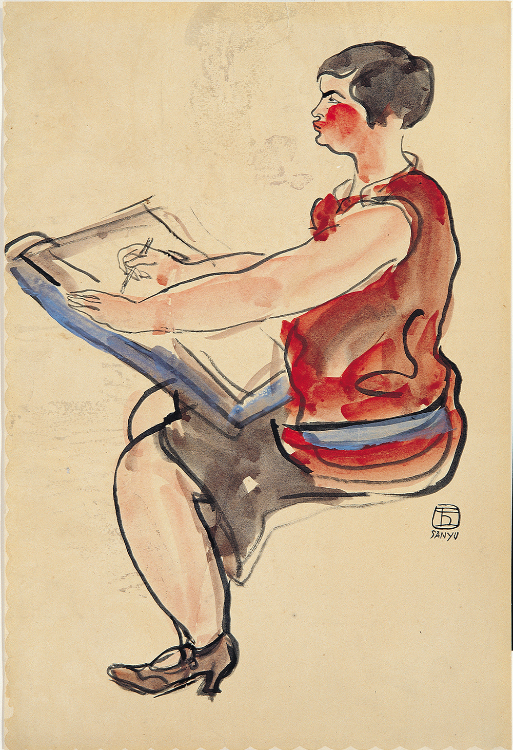 Woman Sketching Lady Drawing